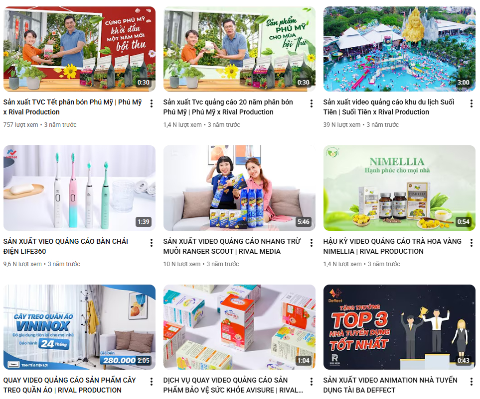 Dự án triển khai dịch vụ sản xuất TVC quảng cáo, Phim doanh nghiệp TVC doanh nghiệp của Rival Production