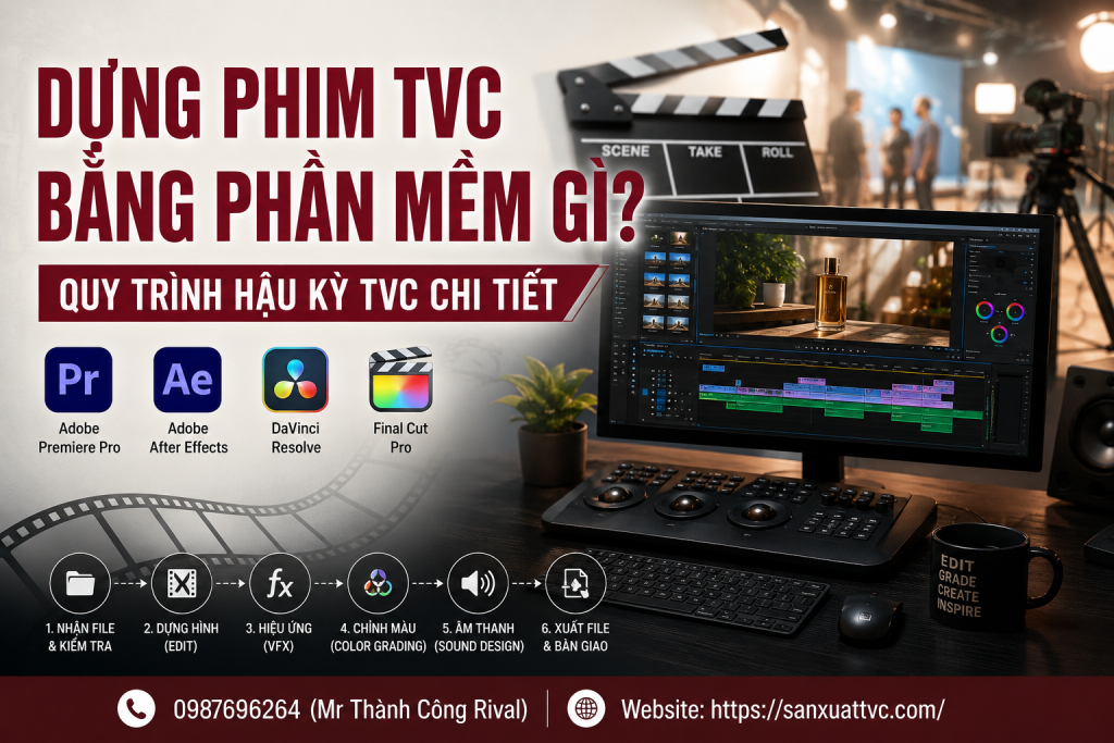 Dựng Phim TVC Bằng Phần Mềm Gì? Quy Trình Hậu Kỳ TVC Chi Tiết