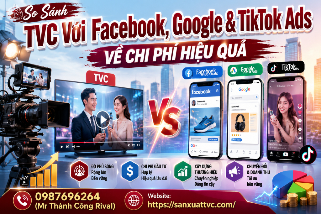 So Sánh TVC Với Facebook, Google & TikTok Ads Về Chi Phí Hiệu Quả