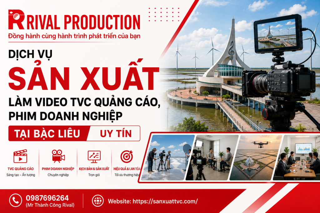 sản xuất làm video TVC quảng cáo, phim doanh nghiệp tại Bạc Liêu